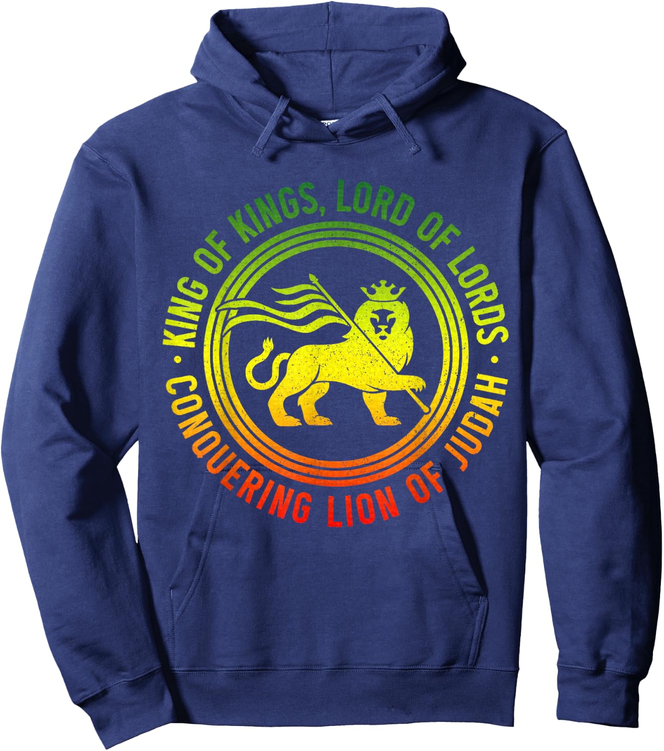 Lion Of Judah Reggae Music Rastafari Hebrew Israelite Hoodie - Hoodie | Navy
