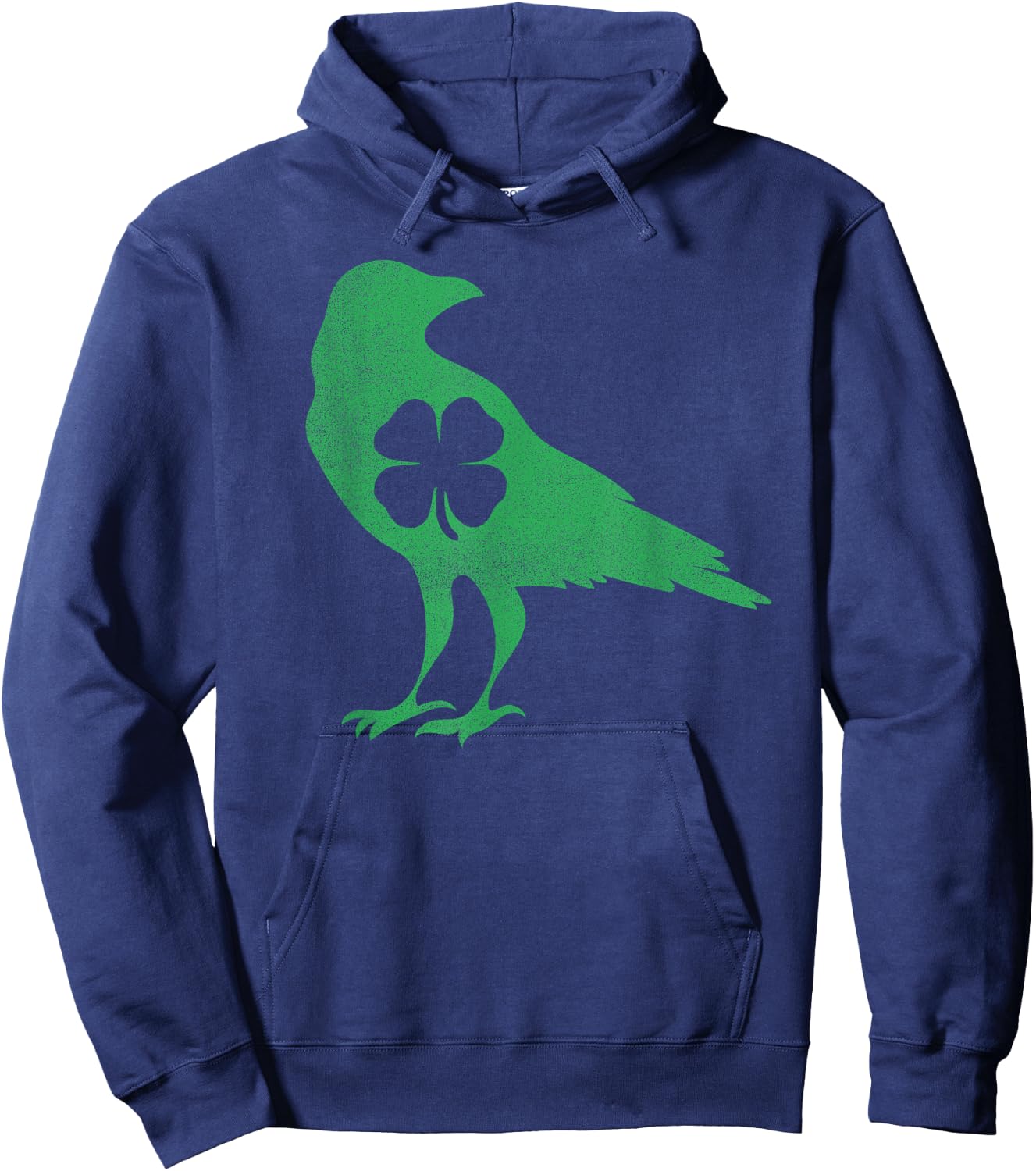 Raven Crow Bird Shamrock St. Patrick's Day Saint Paddy's Hoodie - Hoodie | Navy