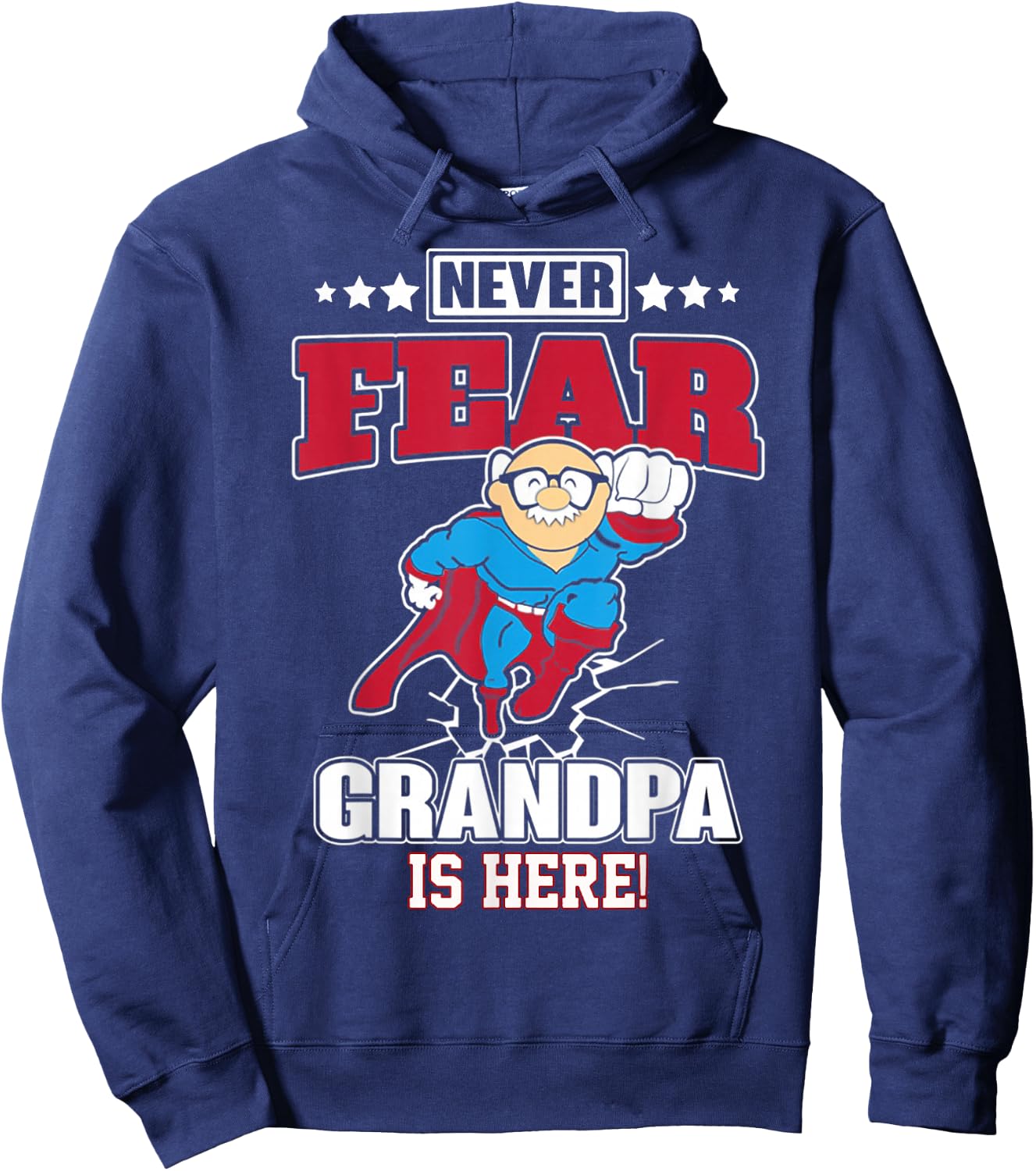 Never Fear Grandpa Is Here Hoodie - Hoodie | Navy