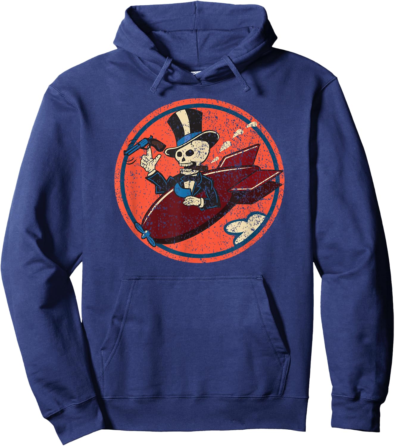 World War I 85 Bomb Squadron Pilot Training Skeleton Hoodie - Hoodie | Navy