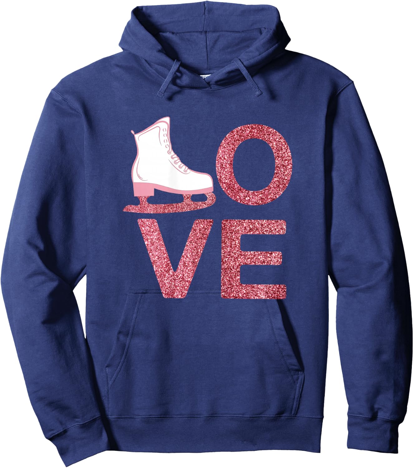 Pink Love Figure Skating Dress Ice Skating Shoes Hoodie - Hoodie | Navy