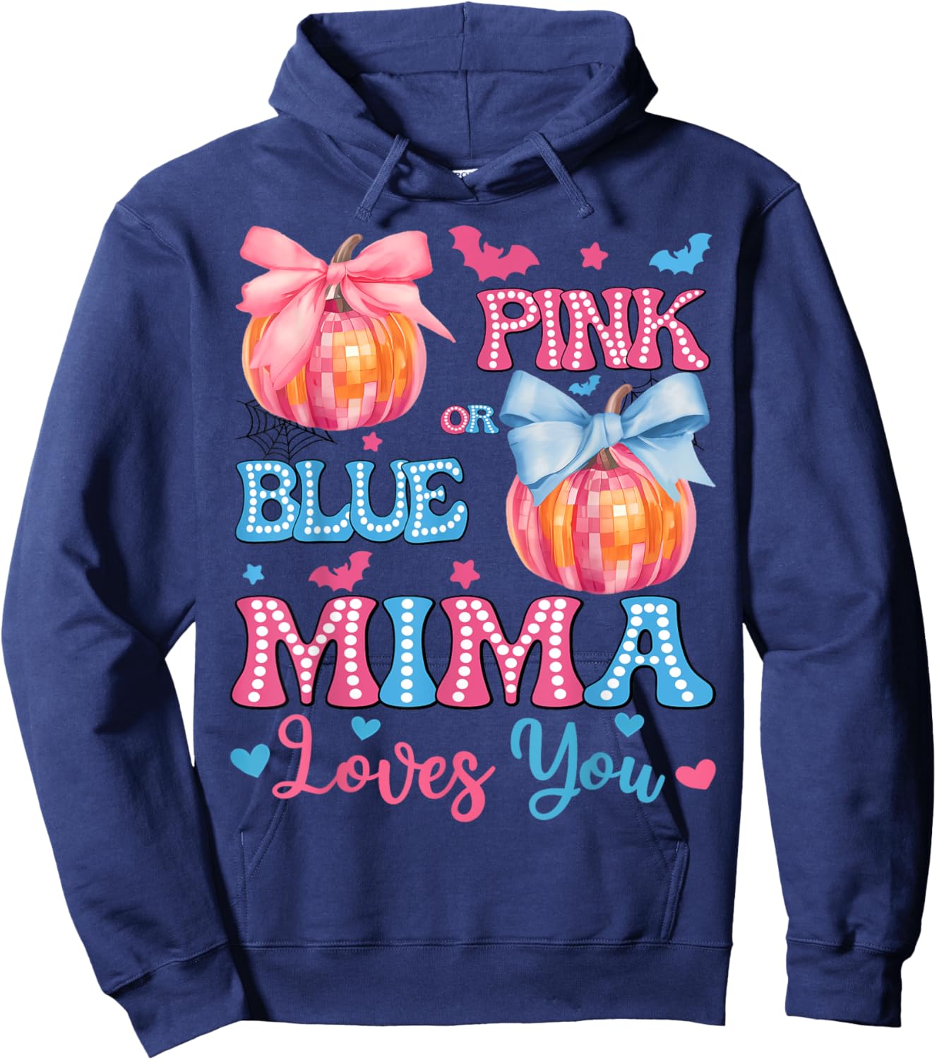 Pink or Blue Mima Loves You Gender Reveal Halloween Hoodie - Hoodie | Navy