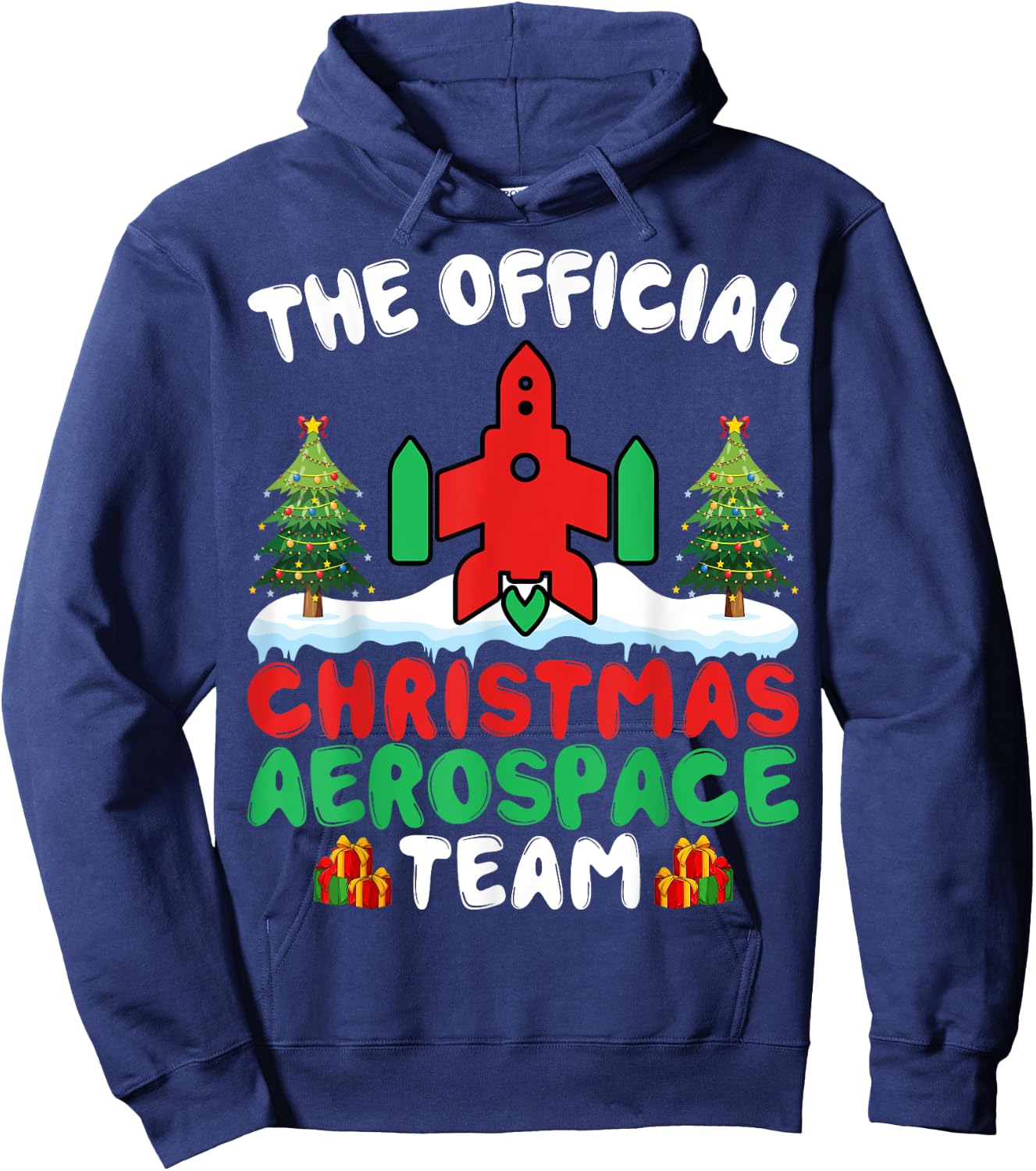Xmas Aerospace Team - Funny Aerospace Engineering Christmas Hoodie - Hoodie | Navy