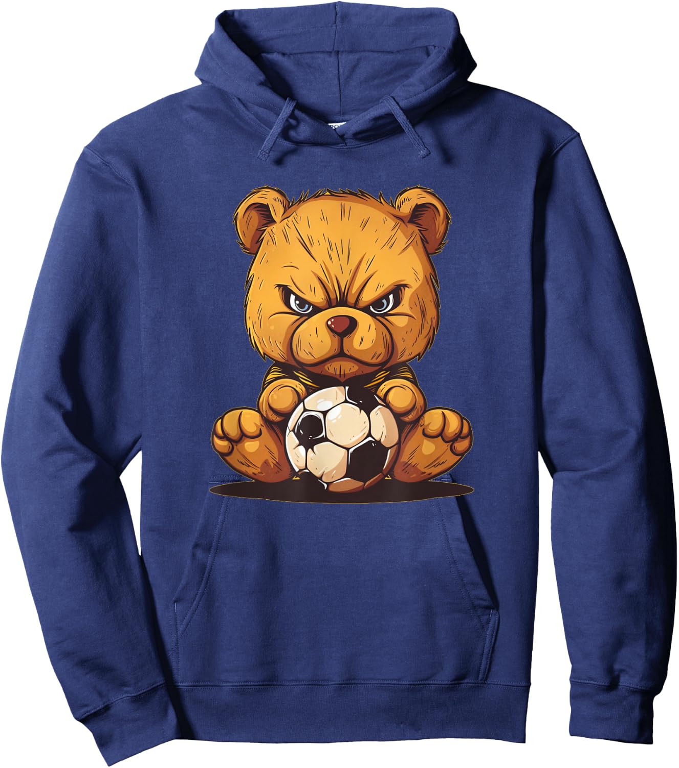 Angry Teddy bear with soccer Hoodie - Hoodie | Navy