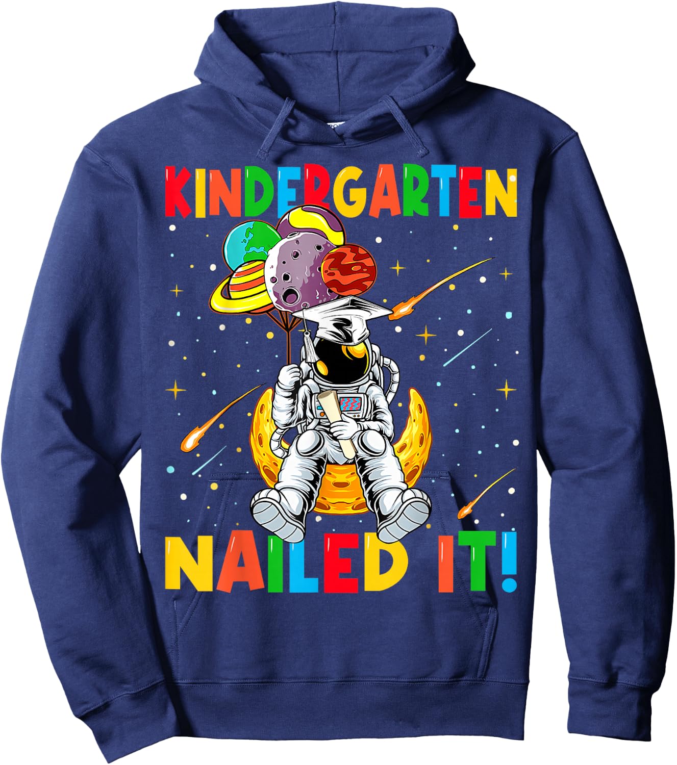 Astronaut Space Kindergarten Graduation Cap Gifts for Kids Hoodie - Hoodie | Navy