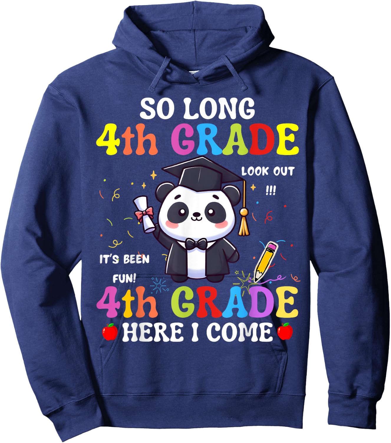 So Long 4th Grade 5th Grade Here I Come Panda Graduation Hoodie - Hoodie | Navy