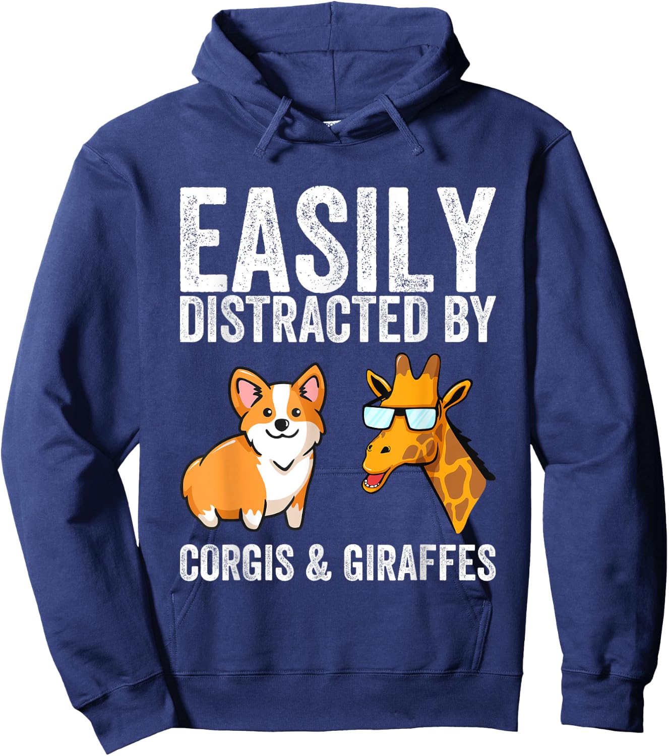Easily distracts from corgis and giraffes. Hoodie - Hoodie | Navy