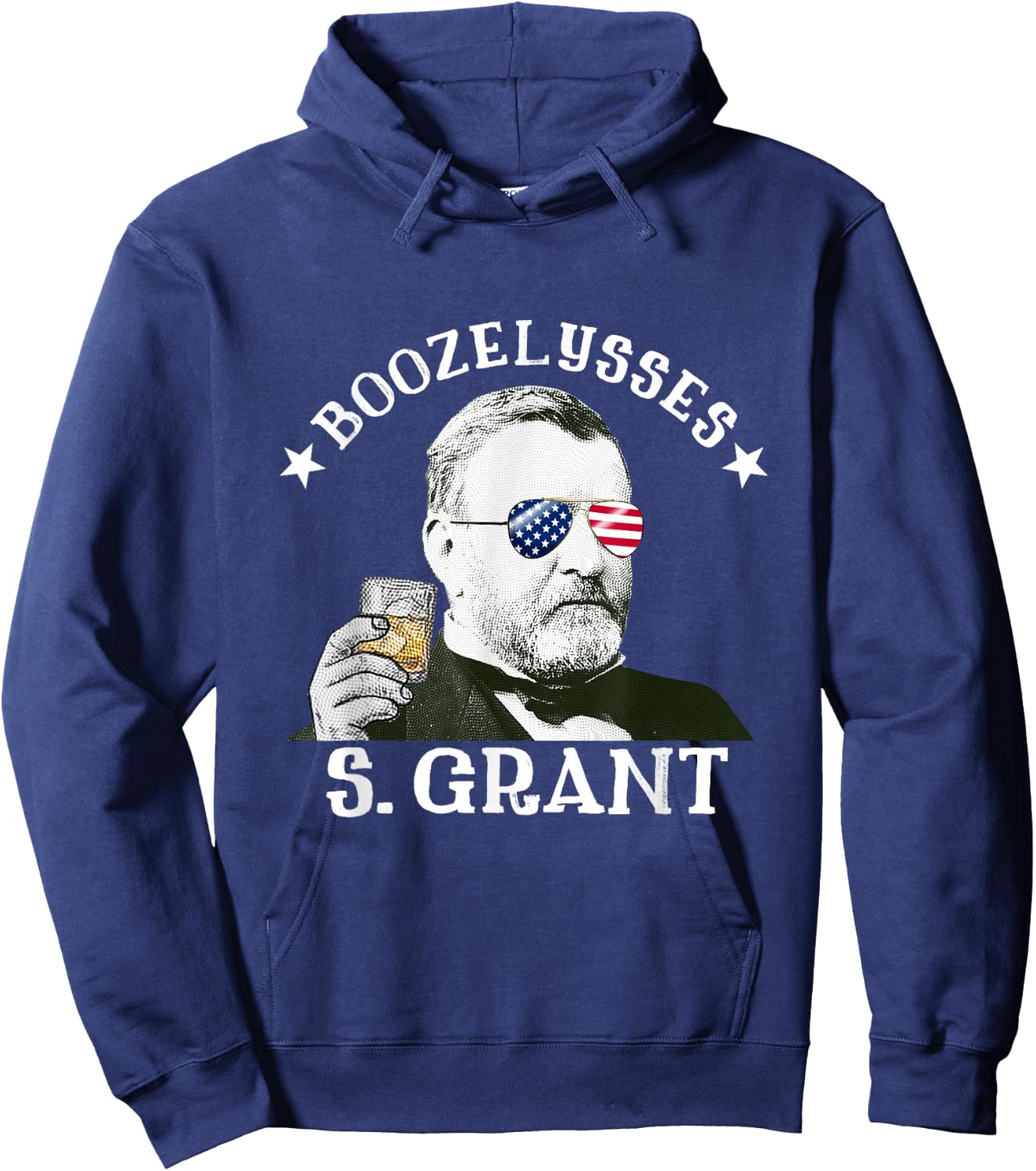Boozelysses S. Grant Ulysses S. Grant Drinking Presidents Hoodie - Hoodie | Navy