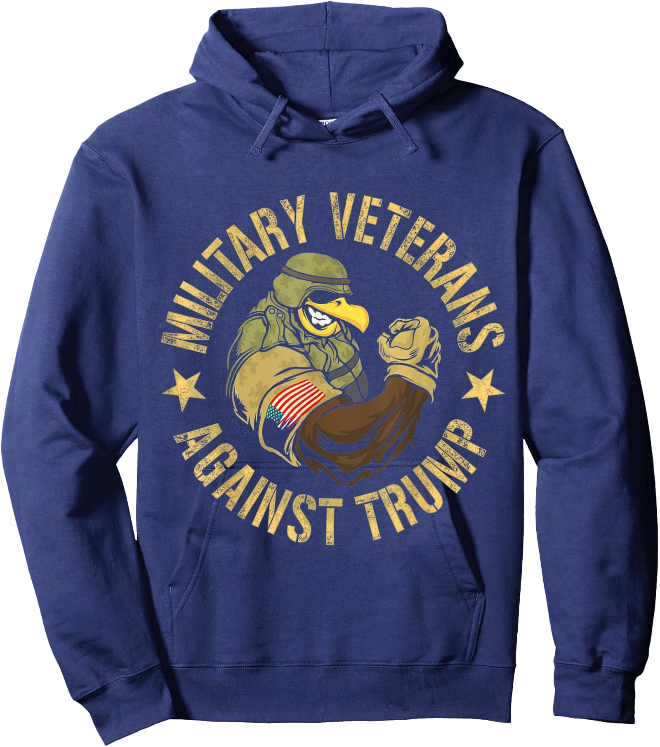 Military Veterans Against Trump 2020 Human USA Election Hoodie - Hoodie | Navy