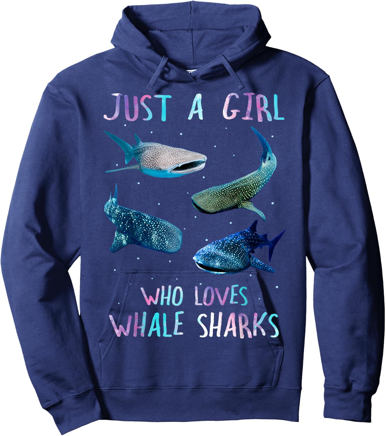 Watercolor Shark Ocean Just A Girl Who Loves Whale Sharks Hoodie - Hoodie | Navy