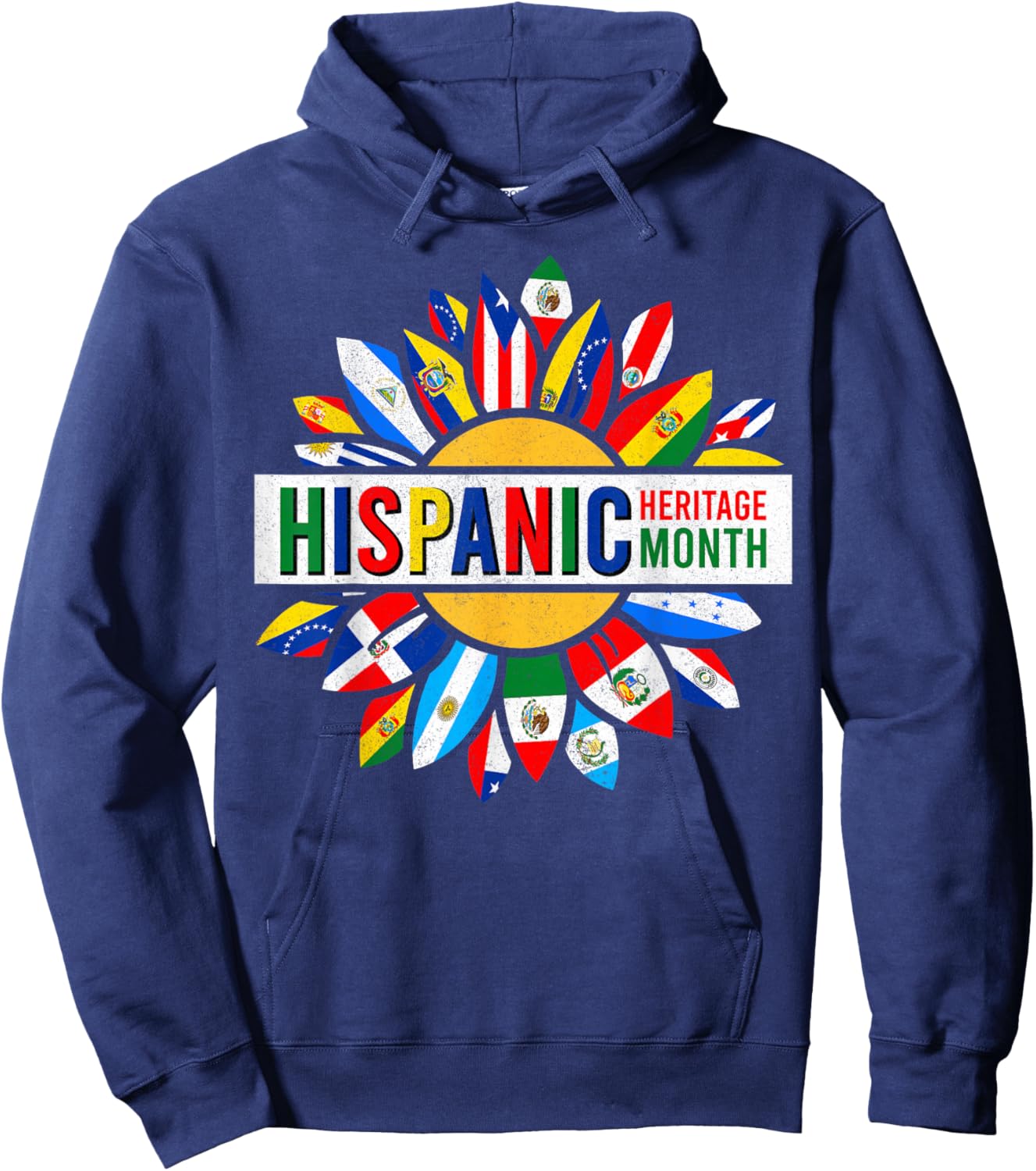 Hispanic Heritage Month Latino Countries Flags Hoodie - Hoodie | Navy