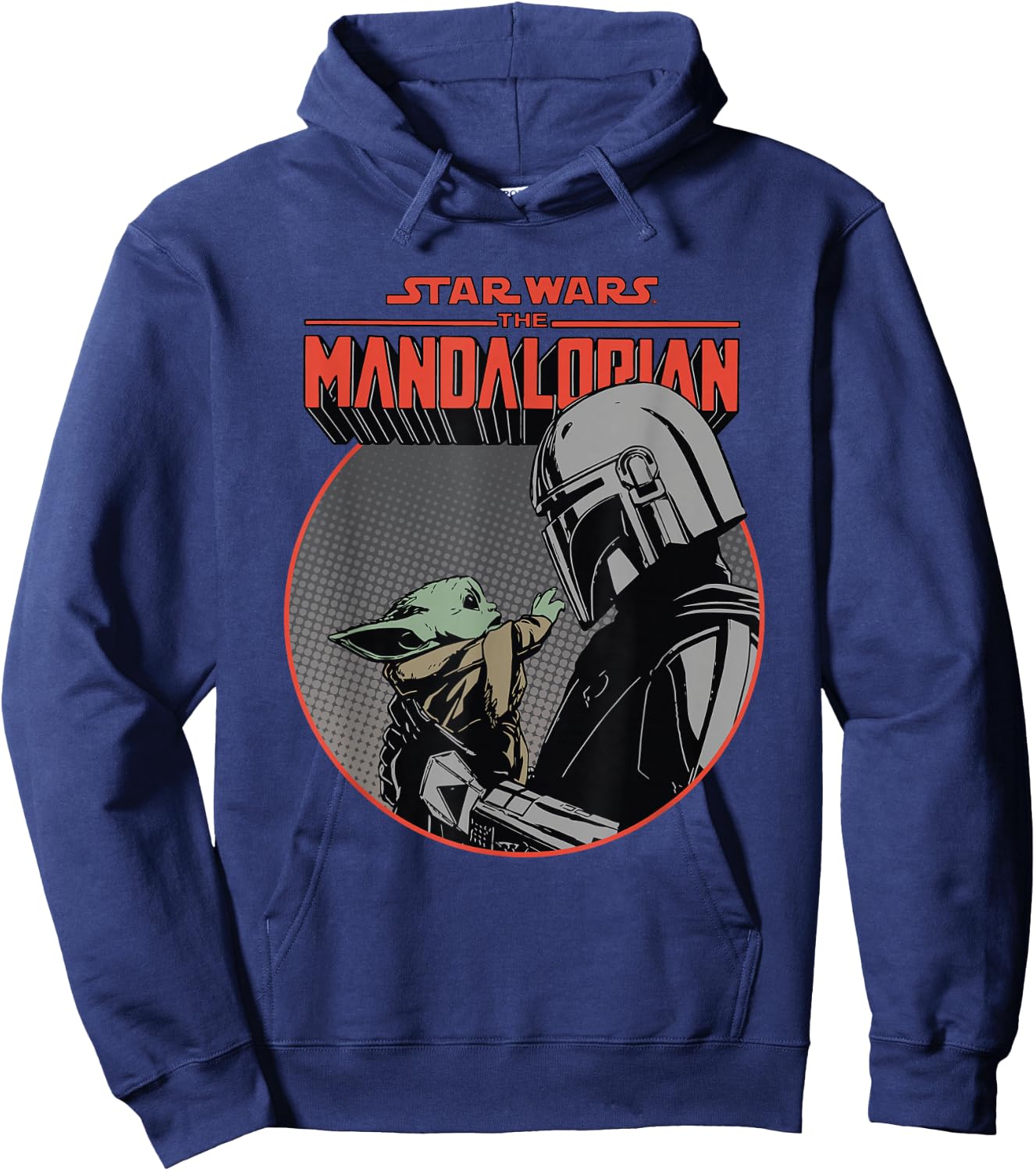 Star Wars The Mandalorian Mando and the Child Retro Hoodie - Hoodie | Navy