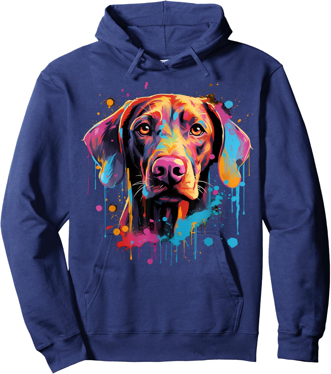 Colorful Vizsla Dog Men Women Kids Hoodie - Hoodie | Navy