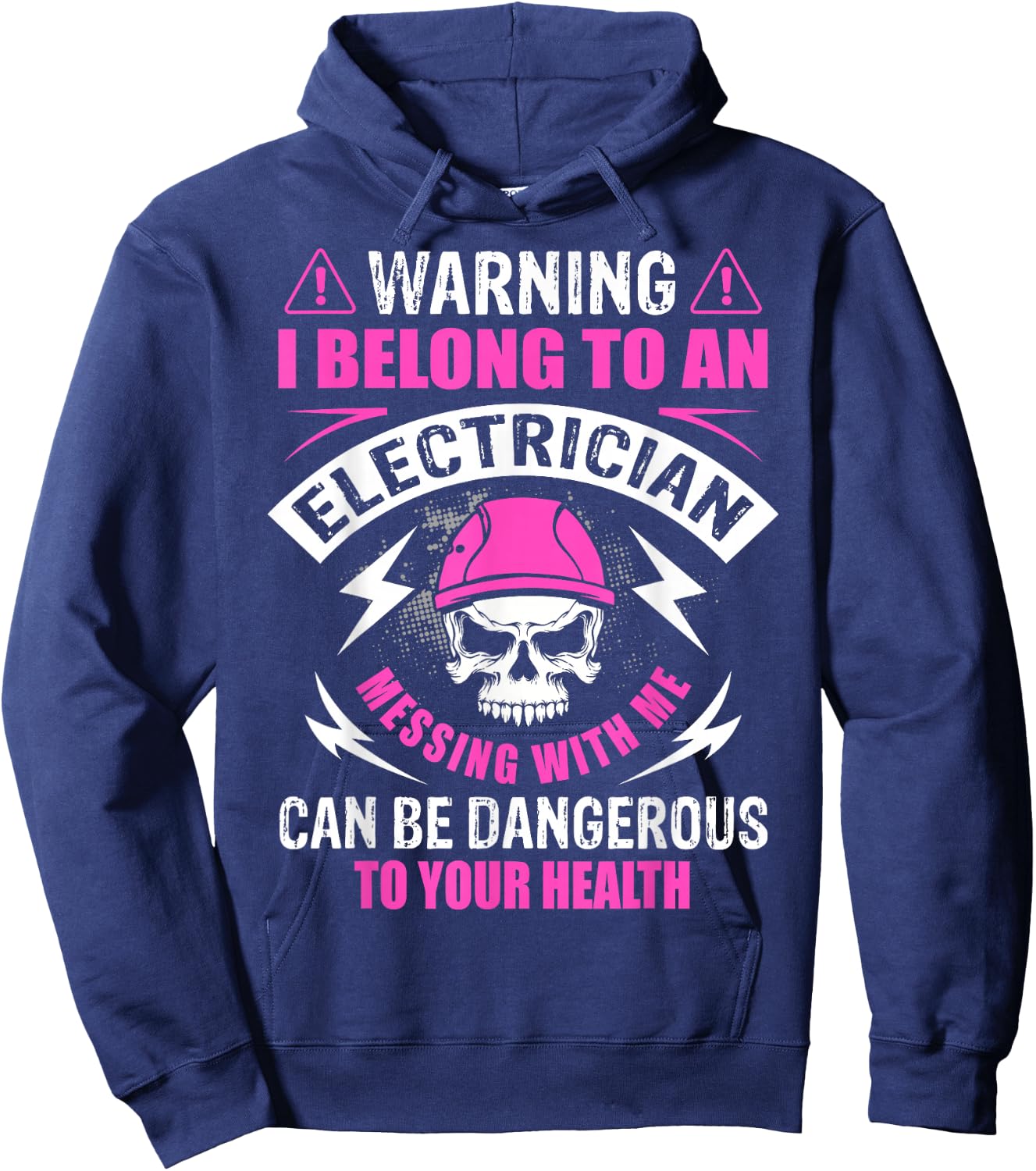 Warning I Belong To Electrician Girlfriend Wife Funny Hoodie - Hoodie | Navy