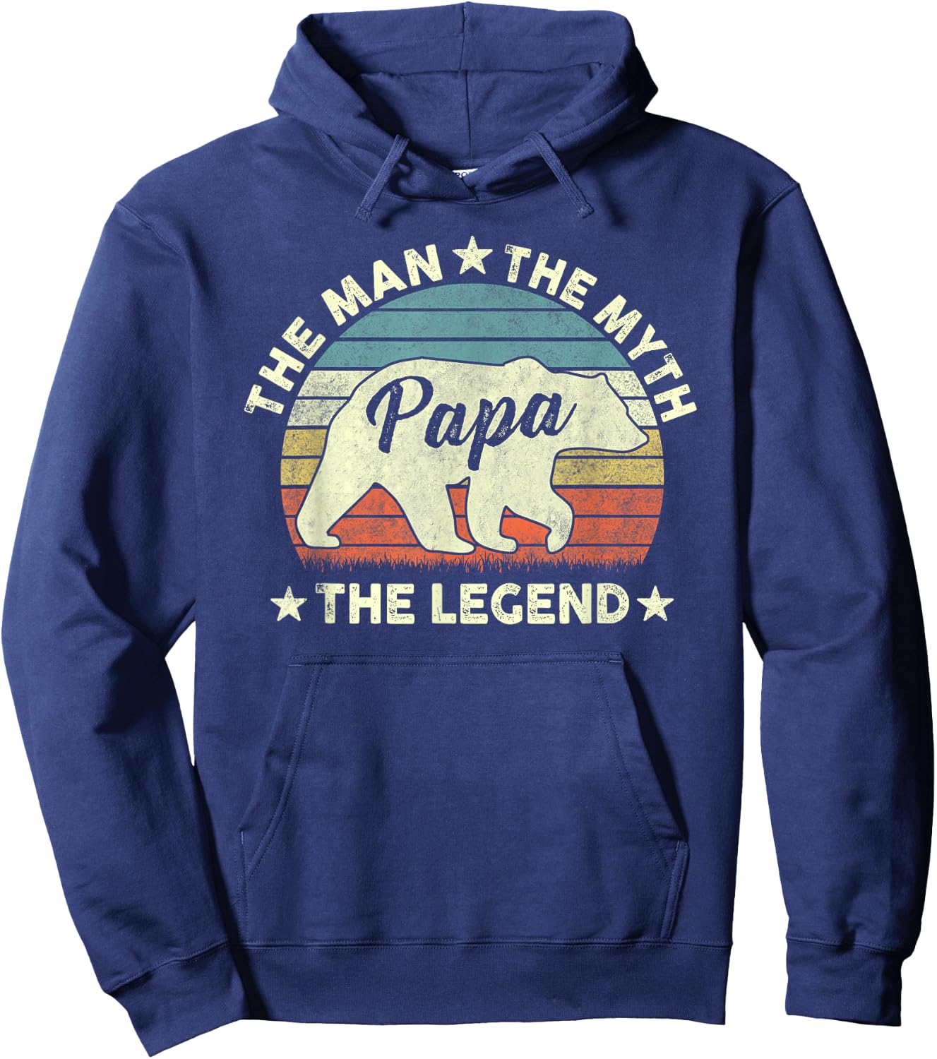 Papa Bear Shirt Gift Father's Day The Man Myth Legend Hoodie - Hoodie | Navy