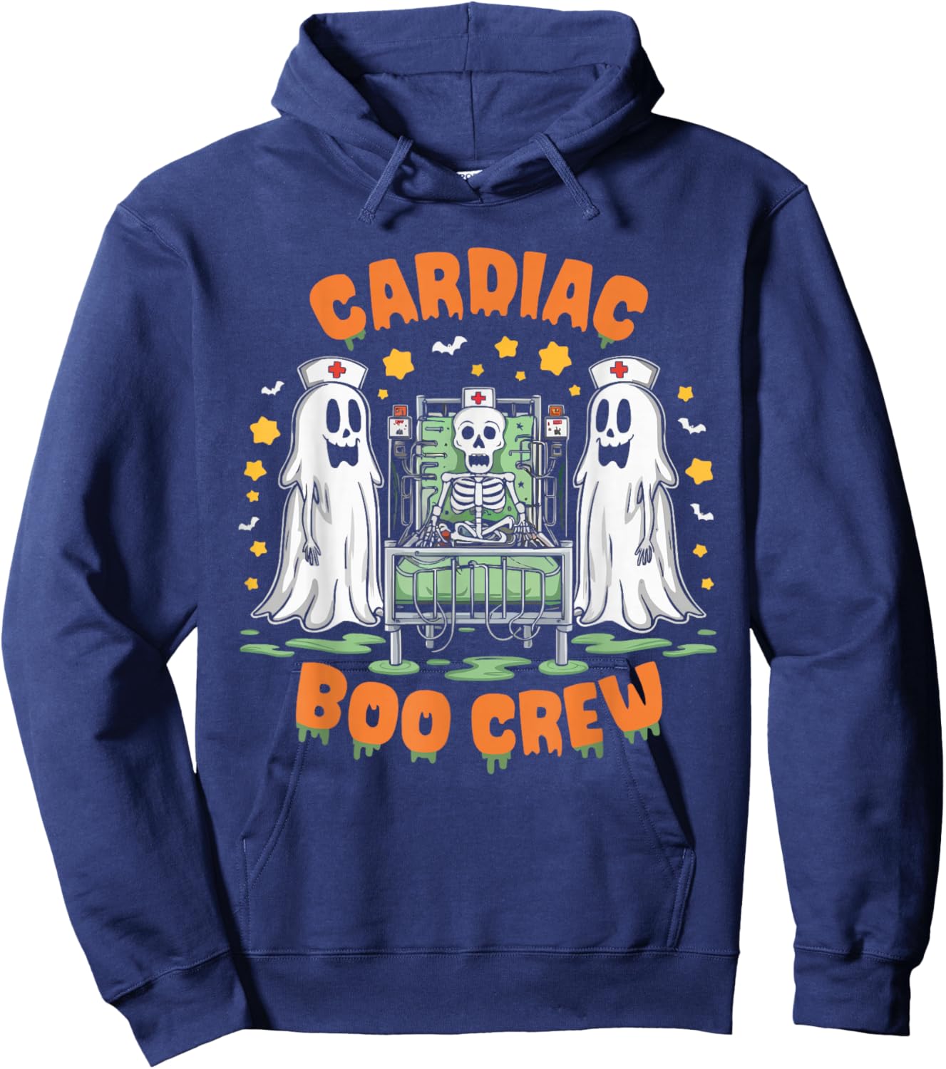 Cardiac Nurse Halloween Spooky Nursing Trick Or Treat Hoodie - Hoodie | Navy