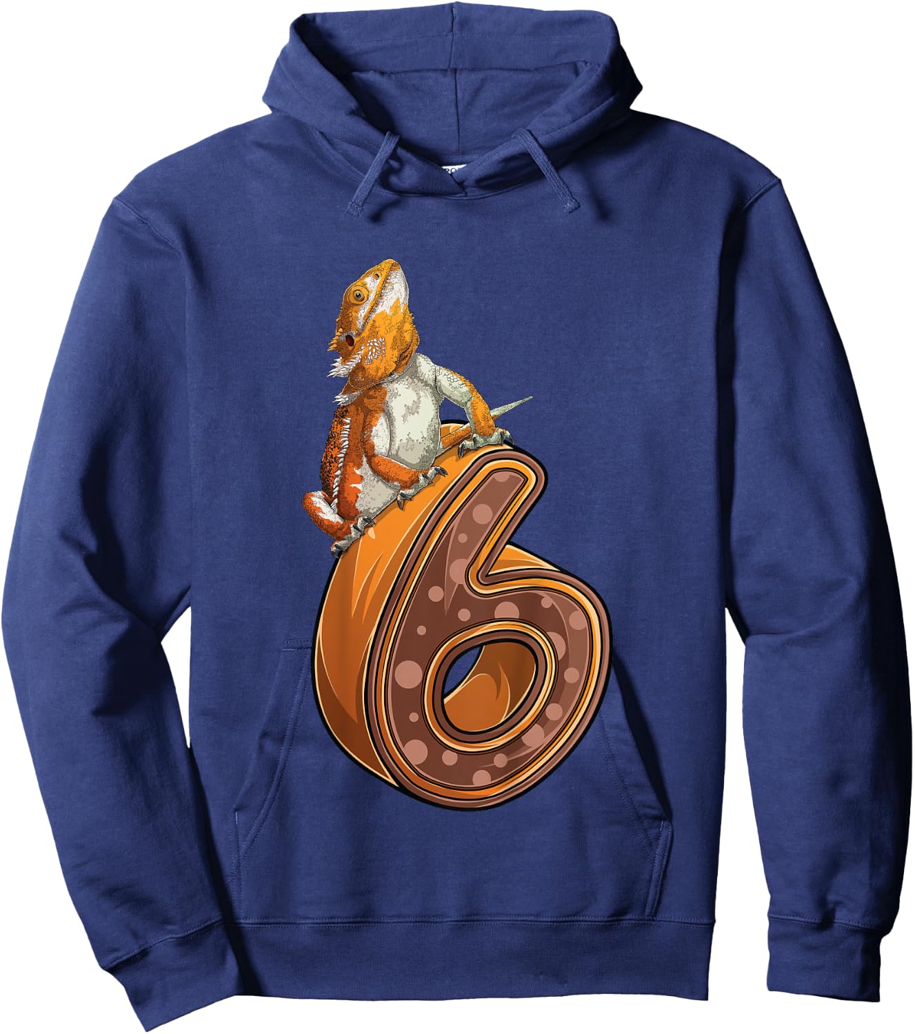 6 Year Old Bearded dragon Reptile 6th Birthday Party B-day Hoodie - Hoodie | Navy