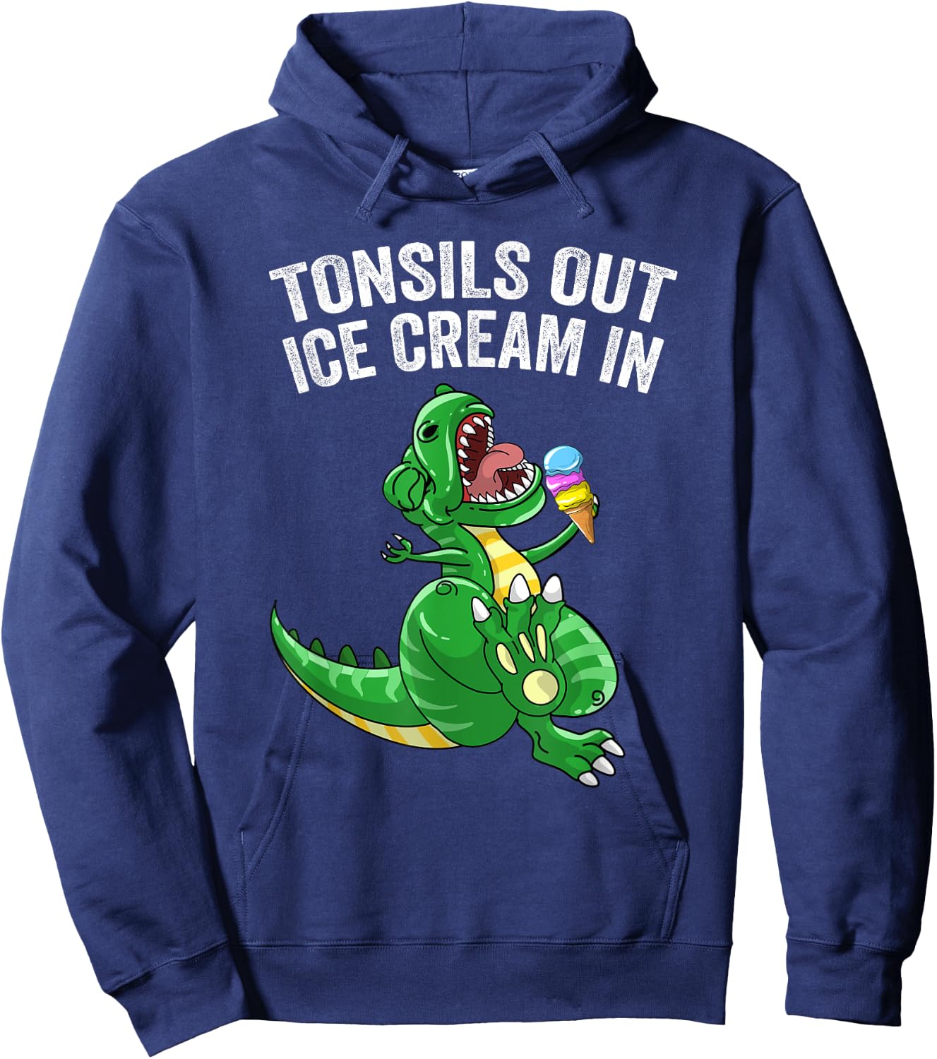Get Well Gifts Kids Tonsils Dinosaur Tonsillectomy Surgery Hoodie - Hoodie | Navy