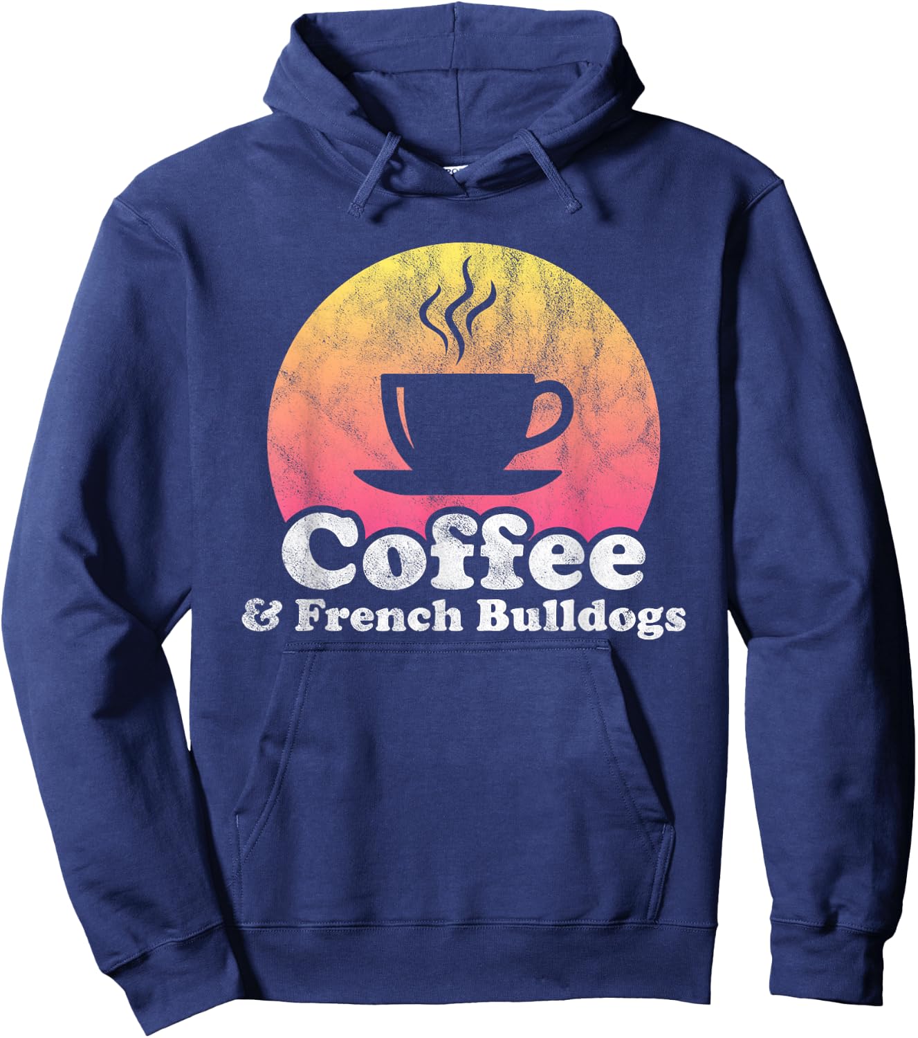 Coffee and French Bulldogs French Bulldog Women Girls Kids Hoodie - Hoodie | Navy