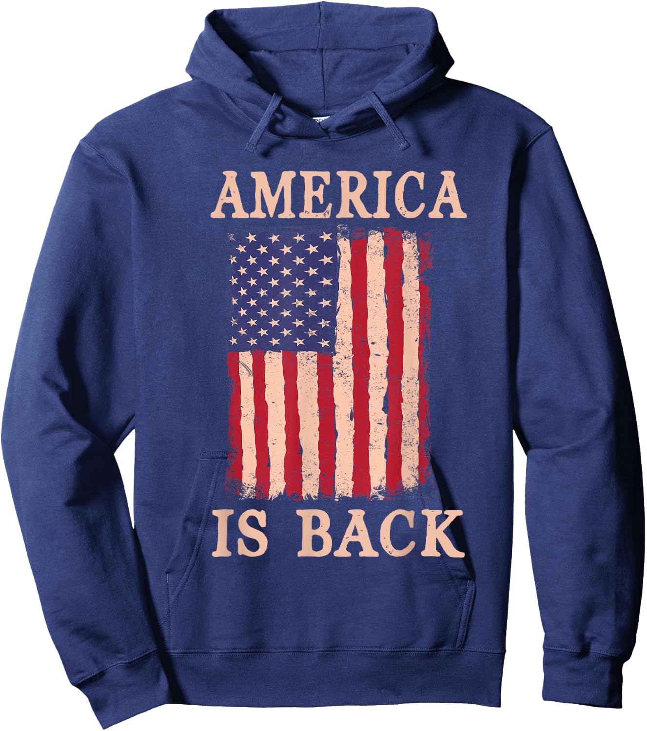 America Is Back - United States Flag US Patriot Hoodie - Hoodie | Navy