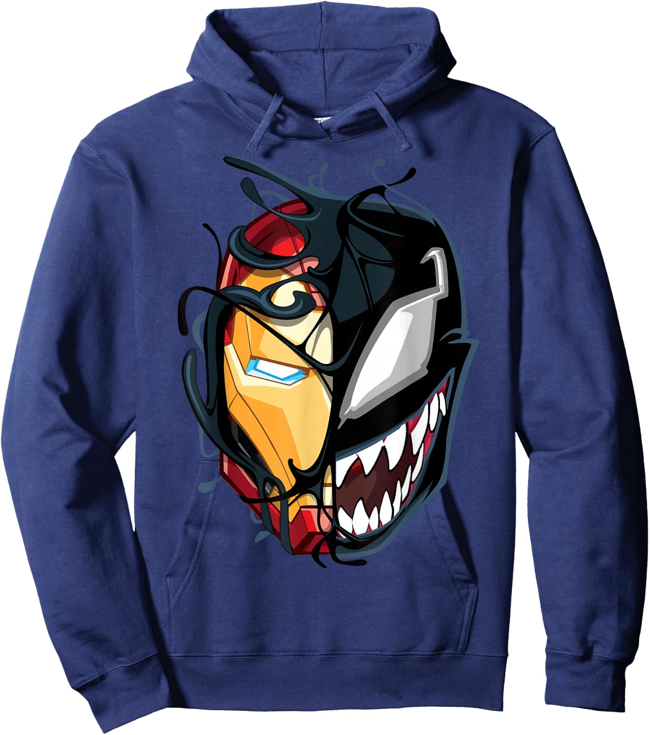 Marvel Spider-Man Maximum Venom Iron Man Big Face Hoodie - Hoodie | Navy