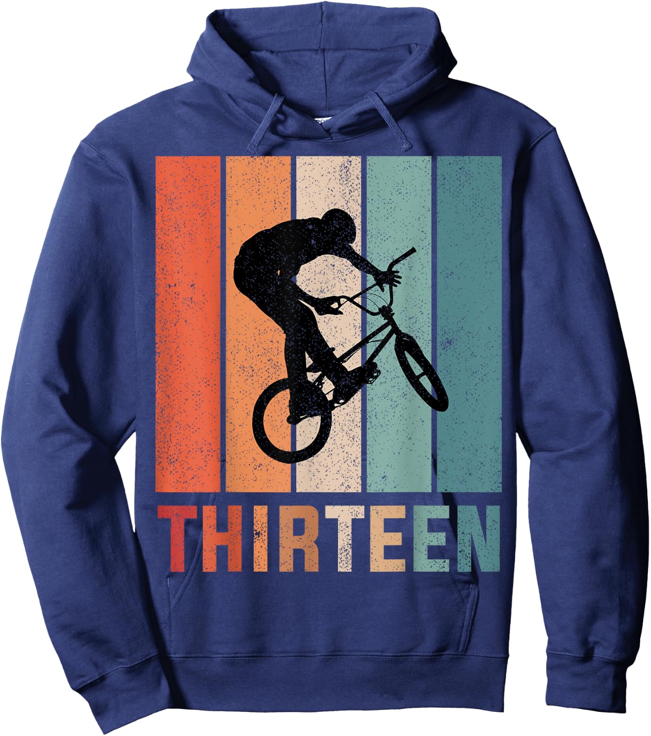 13th Birthday Retro BMX Bicycle Bike Boys Kids 13 Years Old Hoodie - Hoodie | Navy
