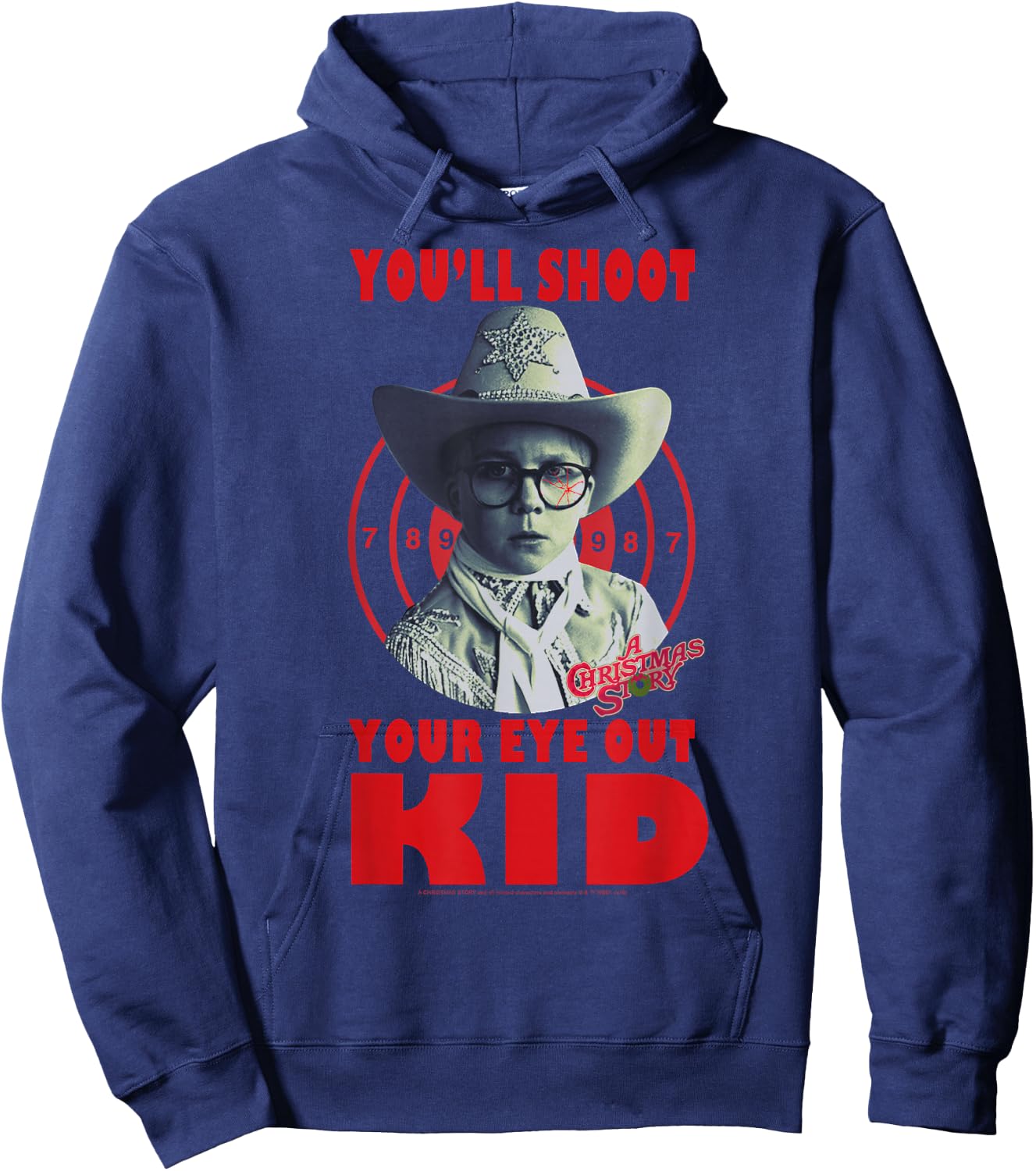 A Christmas Story Ralphie You'll Shoot Your Eye Out Kid Hoodie - Hoodie | Navy