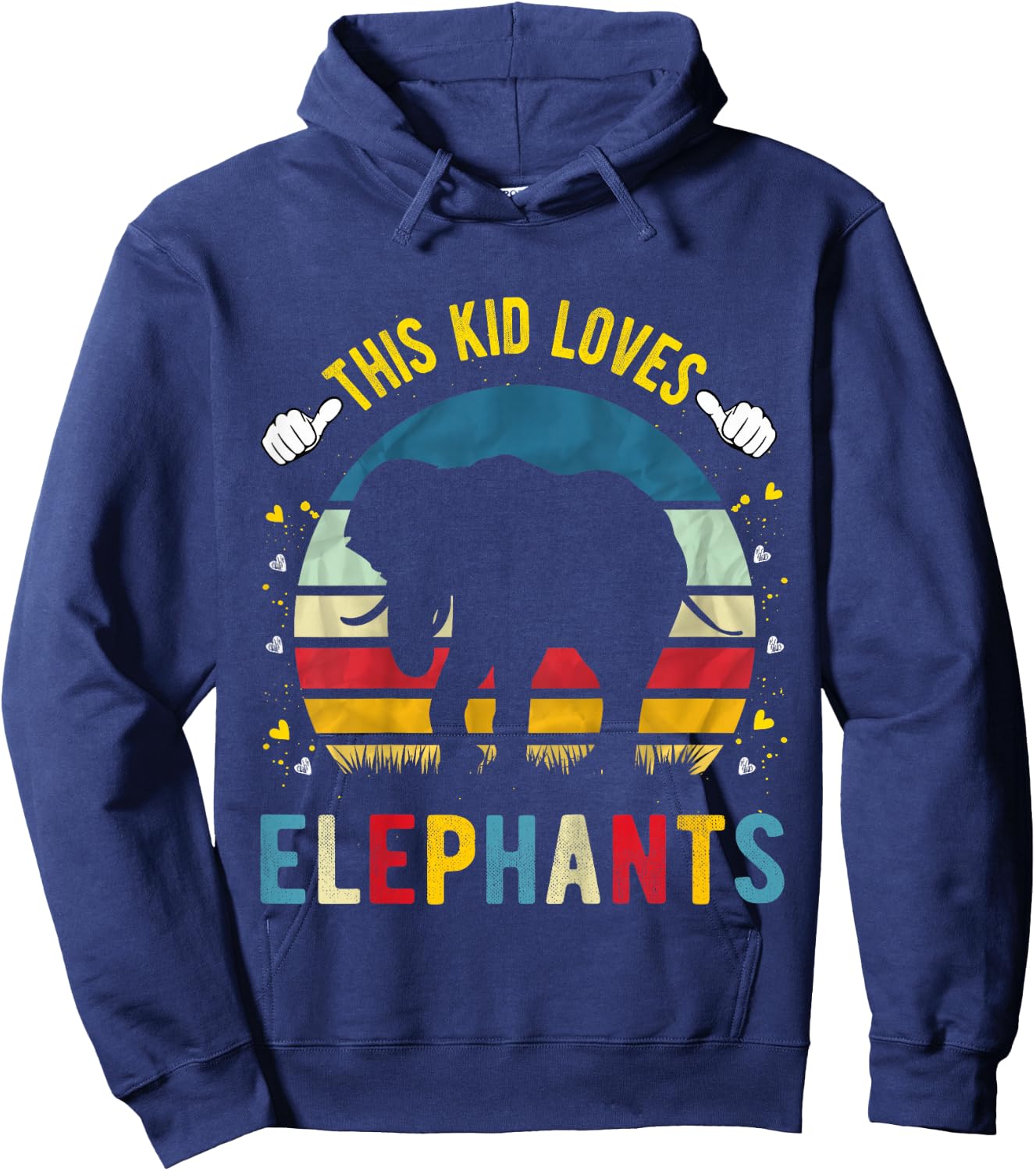 This Kid Loves Elephants Boys and Girls Elephant Gift Hoodie - Hoodie | Navy