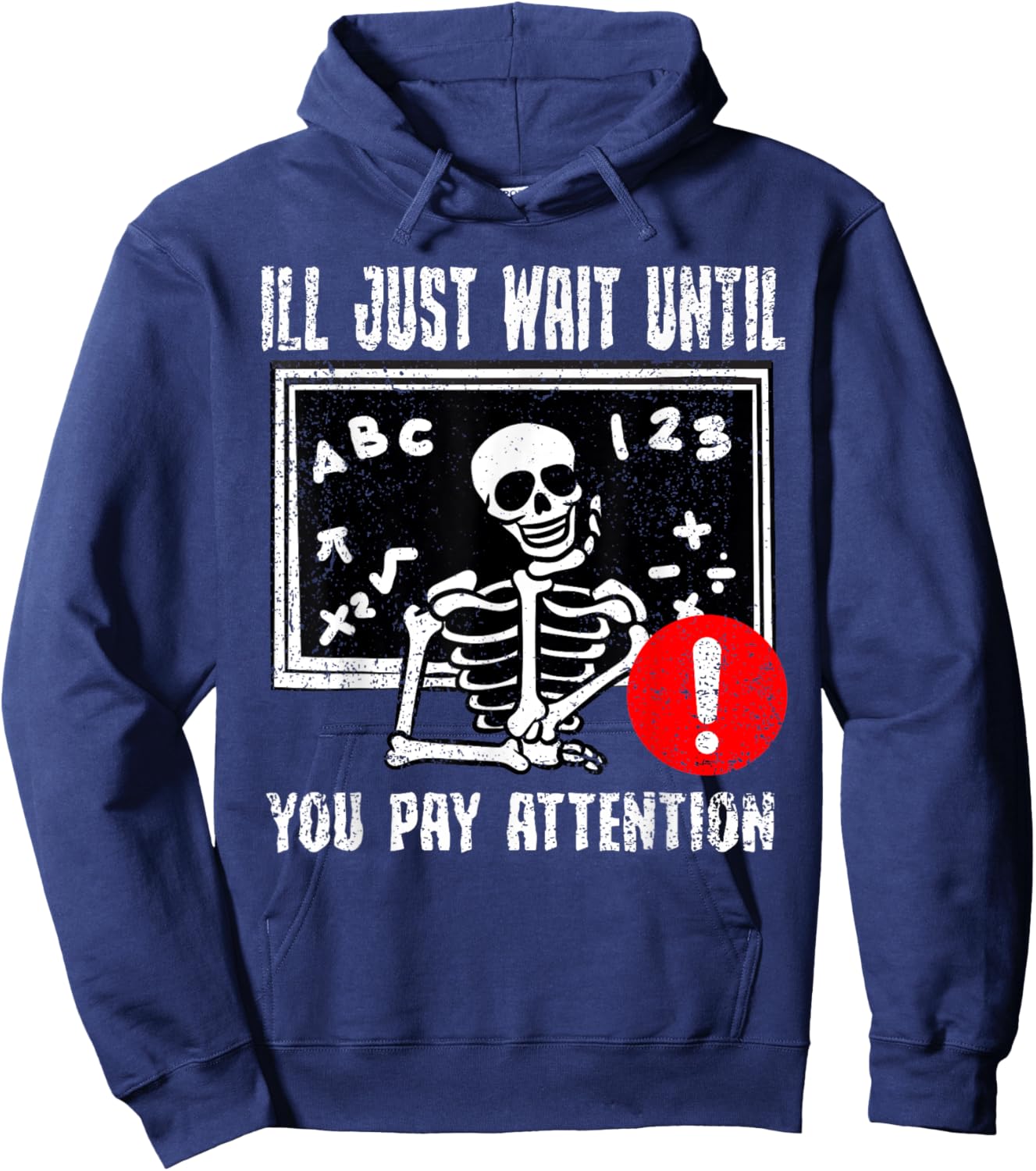 Skeleton Meme Funny Teacher Educator Men Women Hoodie - Hoodie | Navy