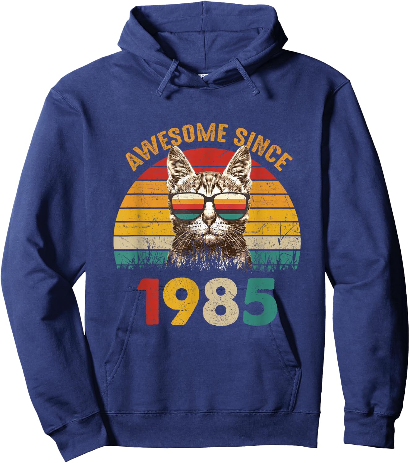 40th Birthday shirt 40 Year Old Cat Lover Awesome Since 1985 Hoodie - Hoodie | Navy