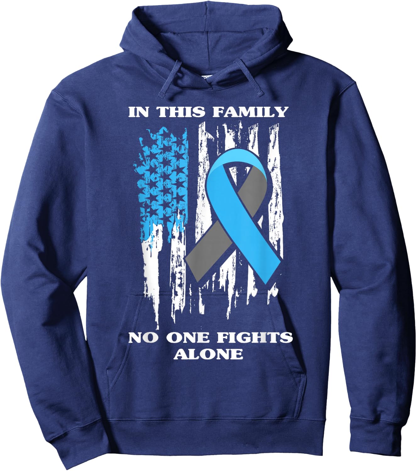 Diabetic Type 1 T1D Diabetes Awareness USA Flag Gift Hoodie - Hoodie | Navy