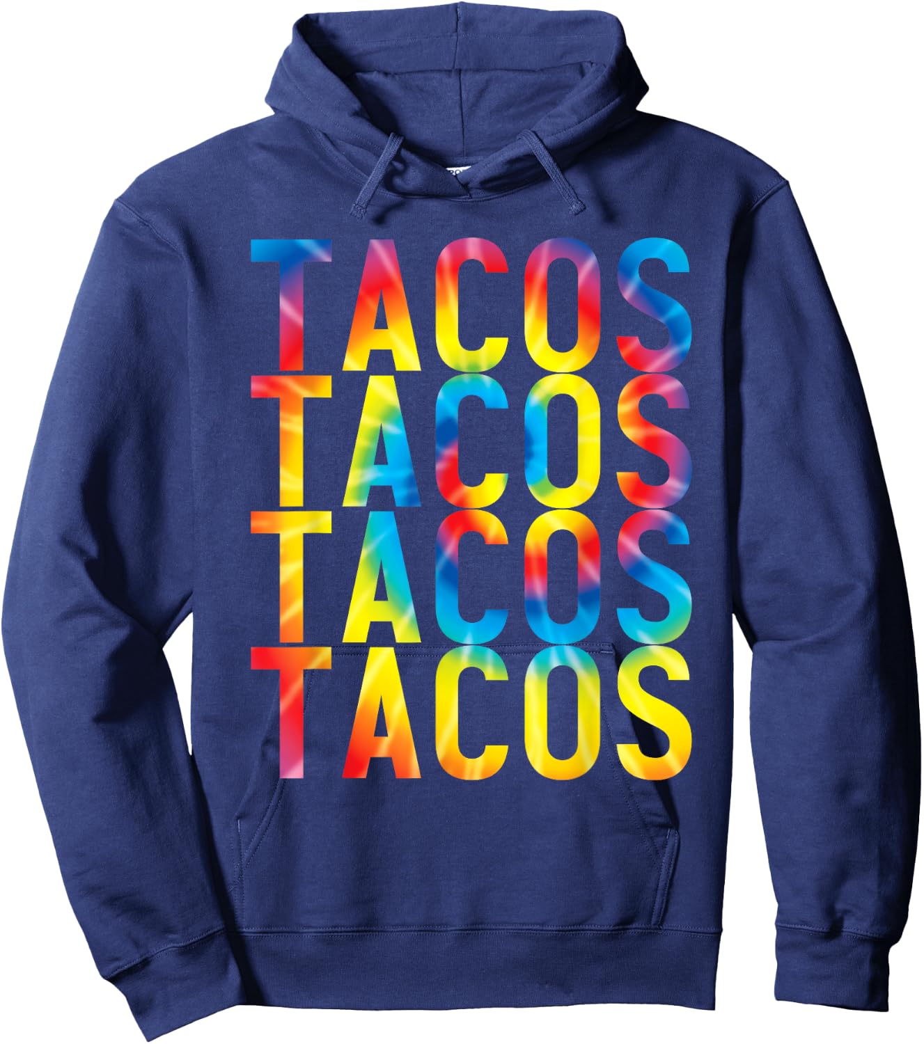 Retro Tacos Vintage Tie Dye Taco Tuesday Mexican Hoodie - Hoodie | Navy