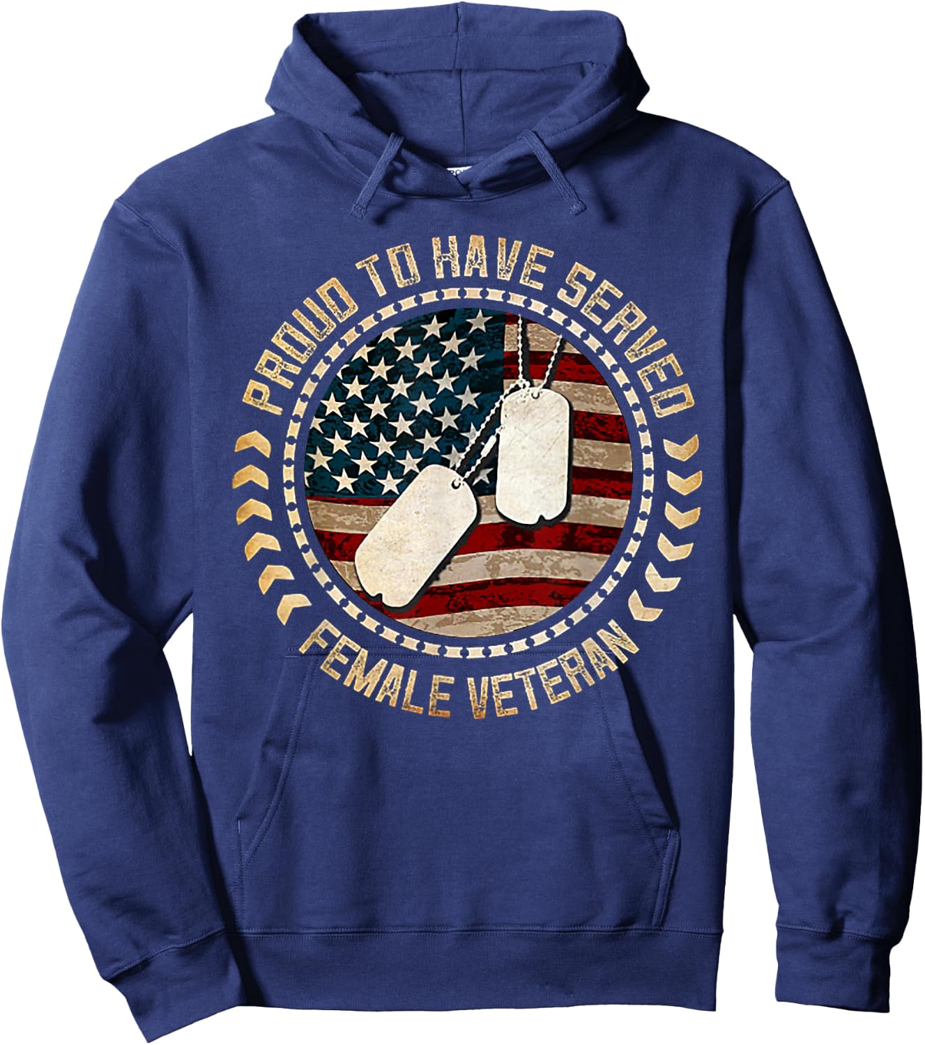 Proud To Have Served Female Veteran Hoodie - Hoodie | Navy