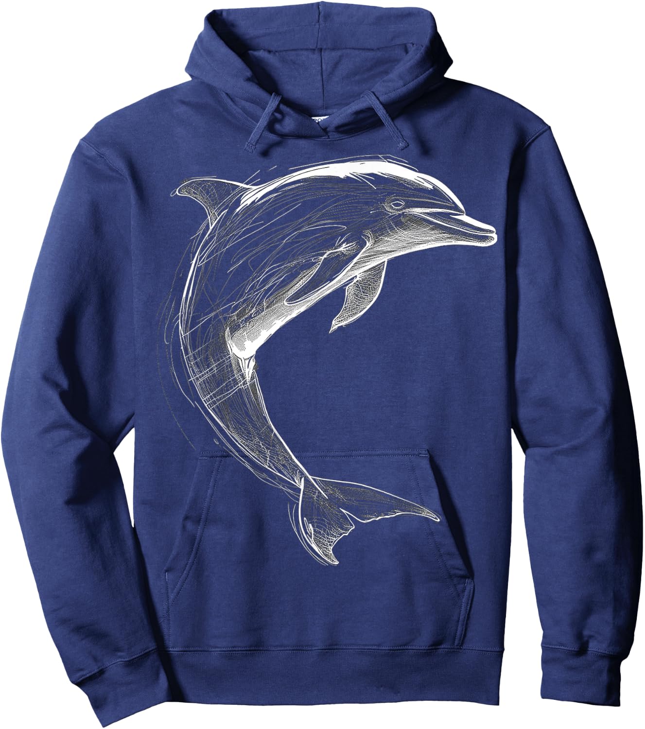 @n!mal Dolphin Lover Drawing Illustration Art Graphic Dolphin , Small Hoodie - Hoodie | Navy