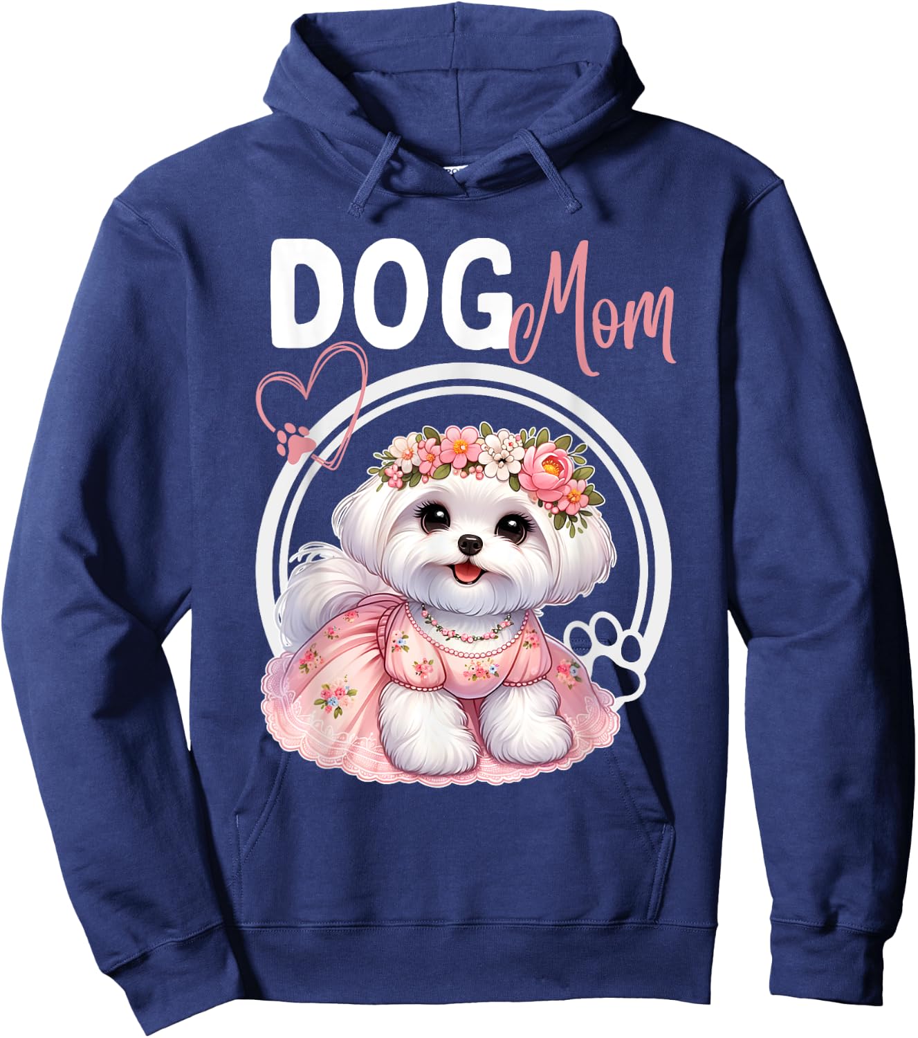 Maltese Dog Mom Pet Lover Mothers Day Hoodie - Hoodie | Navy