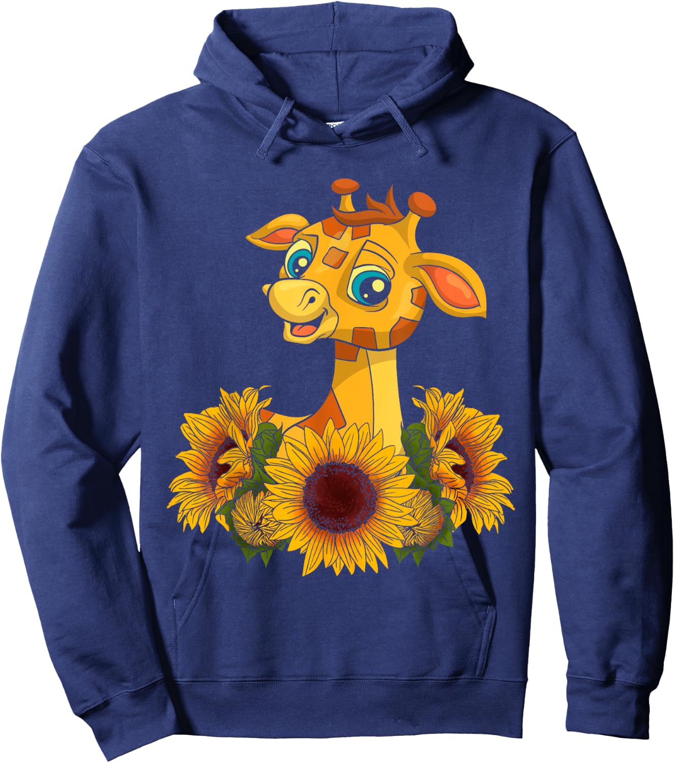 Sunflower Safari Africa Animal Toddlers Kids Gift Giraffe Hoodie - Hoodie | Navy