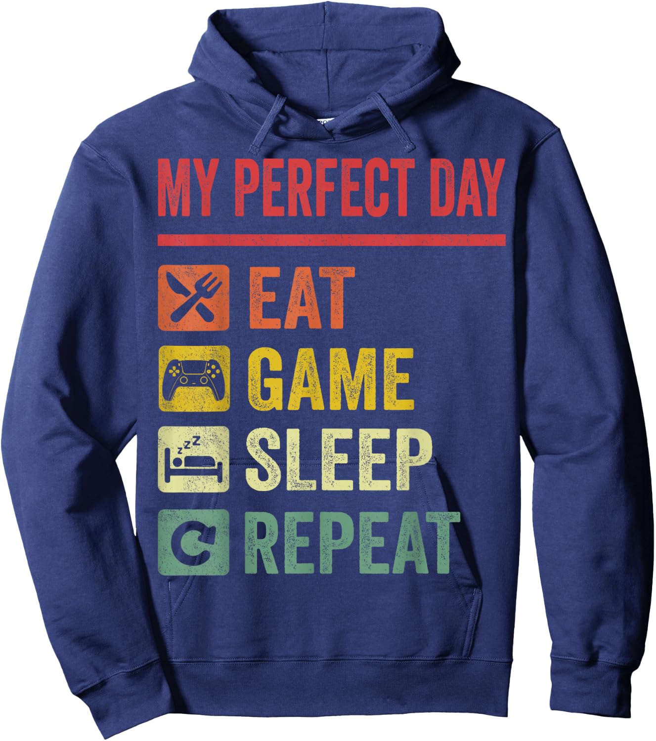 My Perfect Day Video Games Funny Cool Gamer Gift Hoodie - Hoodie | Navy