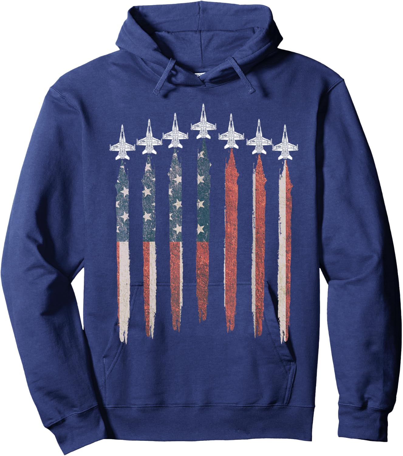 F18 Hornet Fighter Jet USA Flag Airplane F-18 4th Of July Men Hoodie - Hoodie | Navy