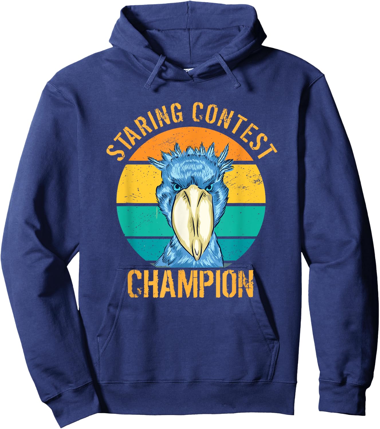 Staring Contest Champion African Bird Shoebill Stork Art Hoodie - Hoodie | Navy