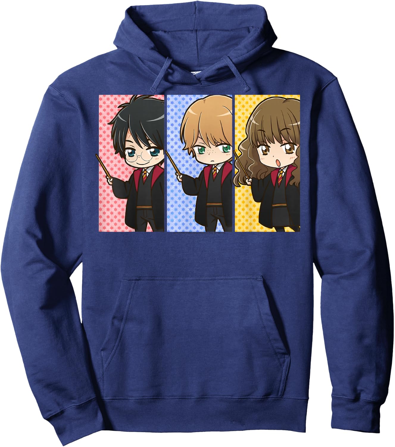 Harry Potter Anime Modern - Black, Small, -Adults, , Short Sleeve, Classic Fit, Cotton 100% Hoodie - Hoodie | Navy