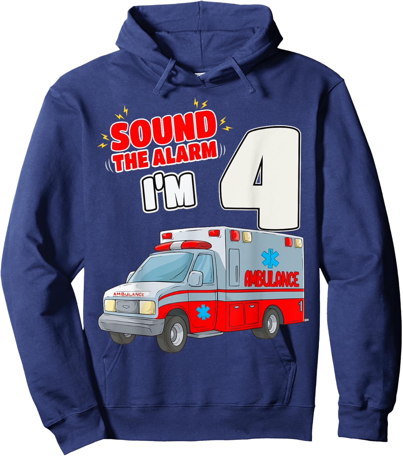 4th Birthday Medical Ambulance EMT 4 Years Old EMS Paramedic Hoodie - Hoodie | Navy