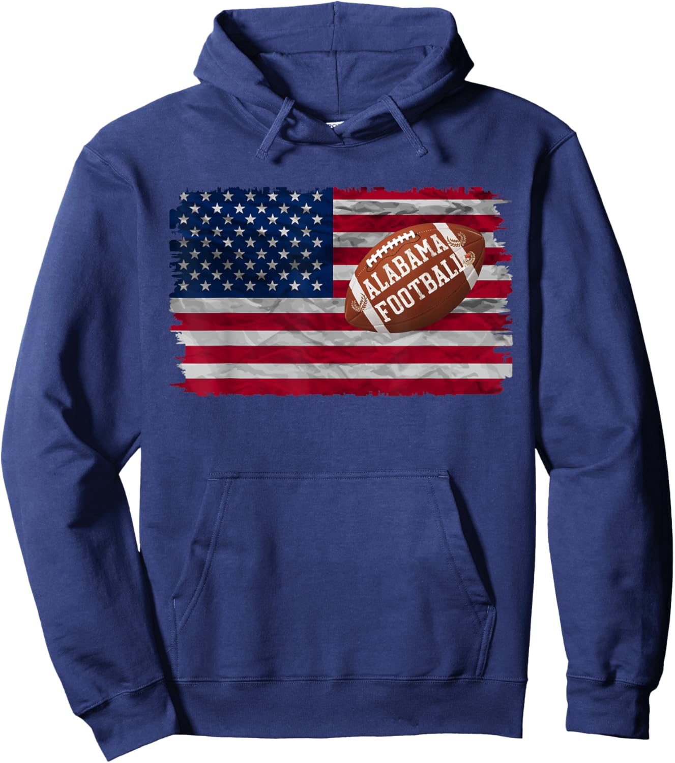 Patriotic USA Flag Alabama Football Season Party Funny Women Men Hoodie - Hoodie | Navy