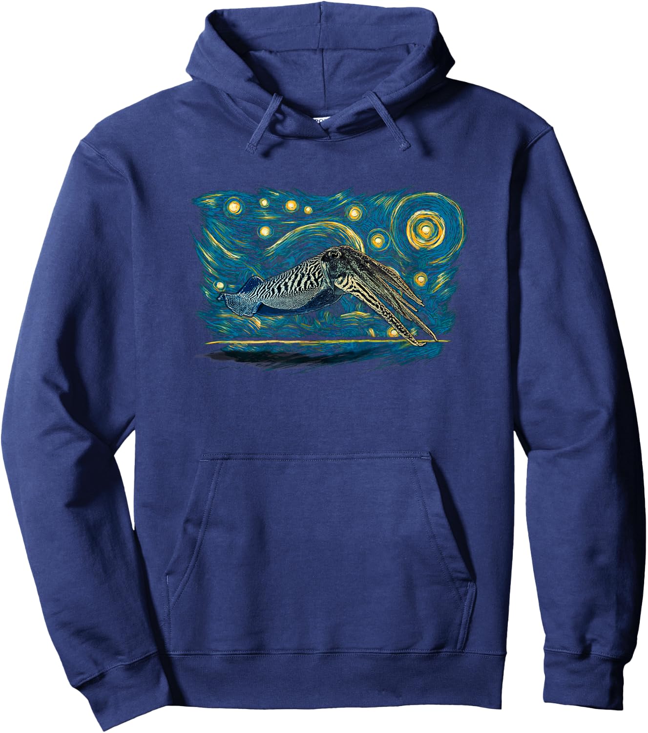 Retro Vintage Style Cuttlefish Hoodie - Hoodie | Navy