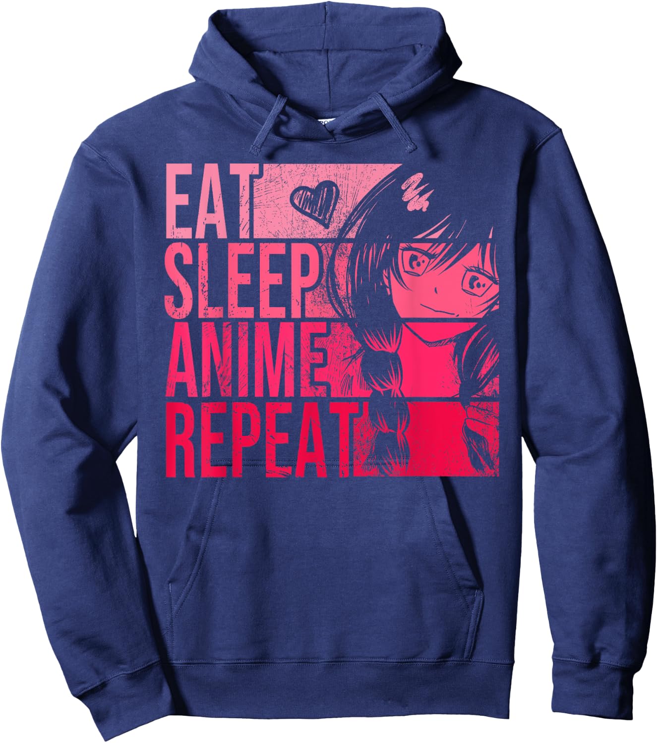 Eat Sleep Anime Repeat Shirt - Anime Lovers Gifts Idea Girls Hoodie - Hoodie | Navy