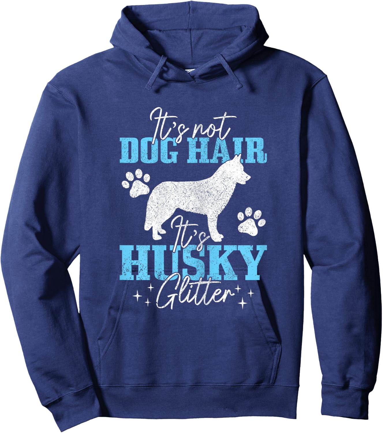 It's Not Dog Hair It's Husky Glitter Funny Husky Mom Hoodie - Hoodie | Navy