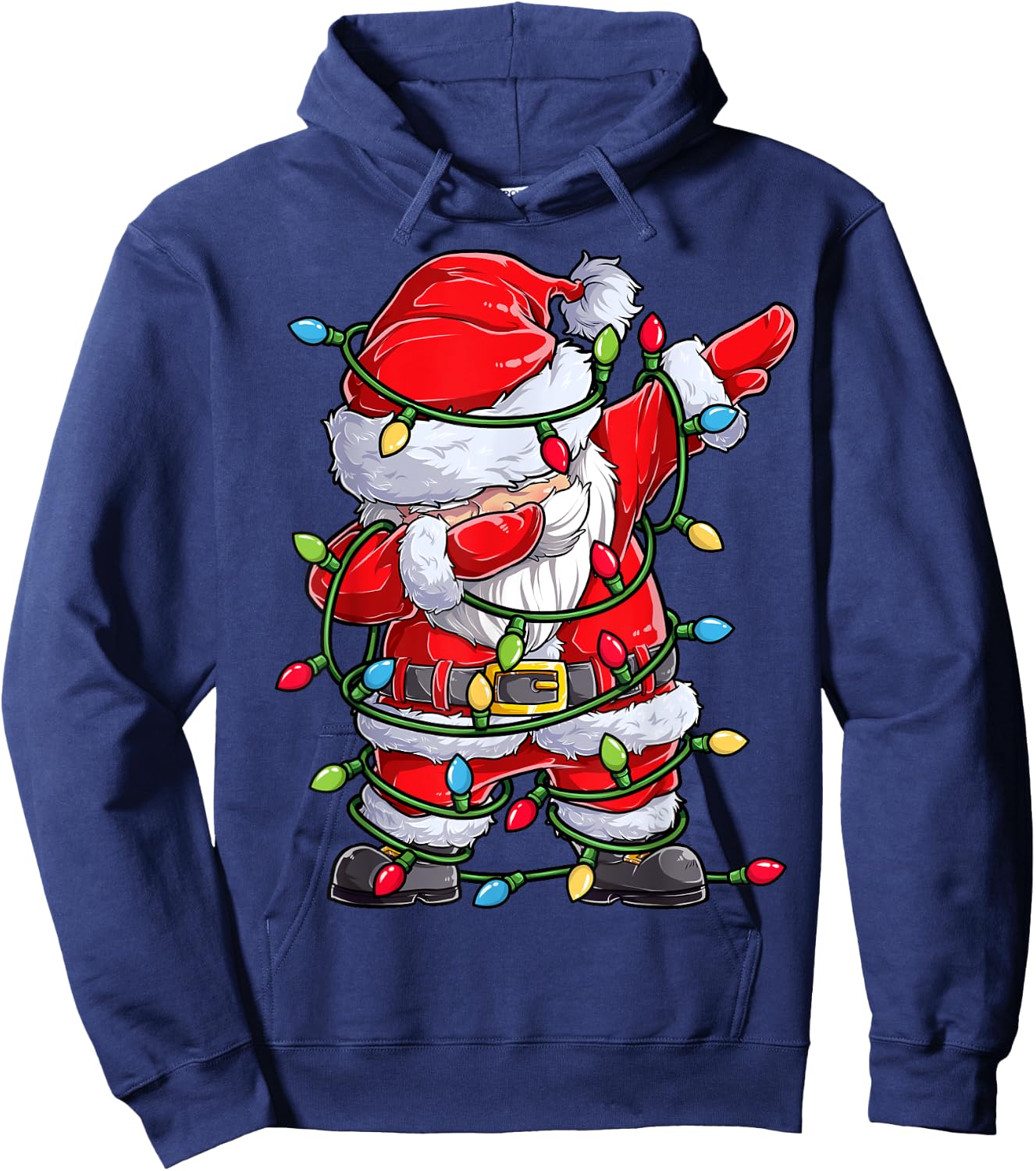 Dabbing Santa Christmas Tree Lights Xmas Gifts Boys Kids Dab Hoodie - Hoodie | Navy