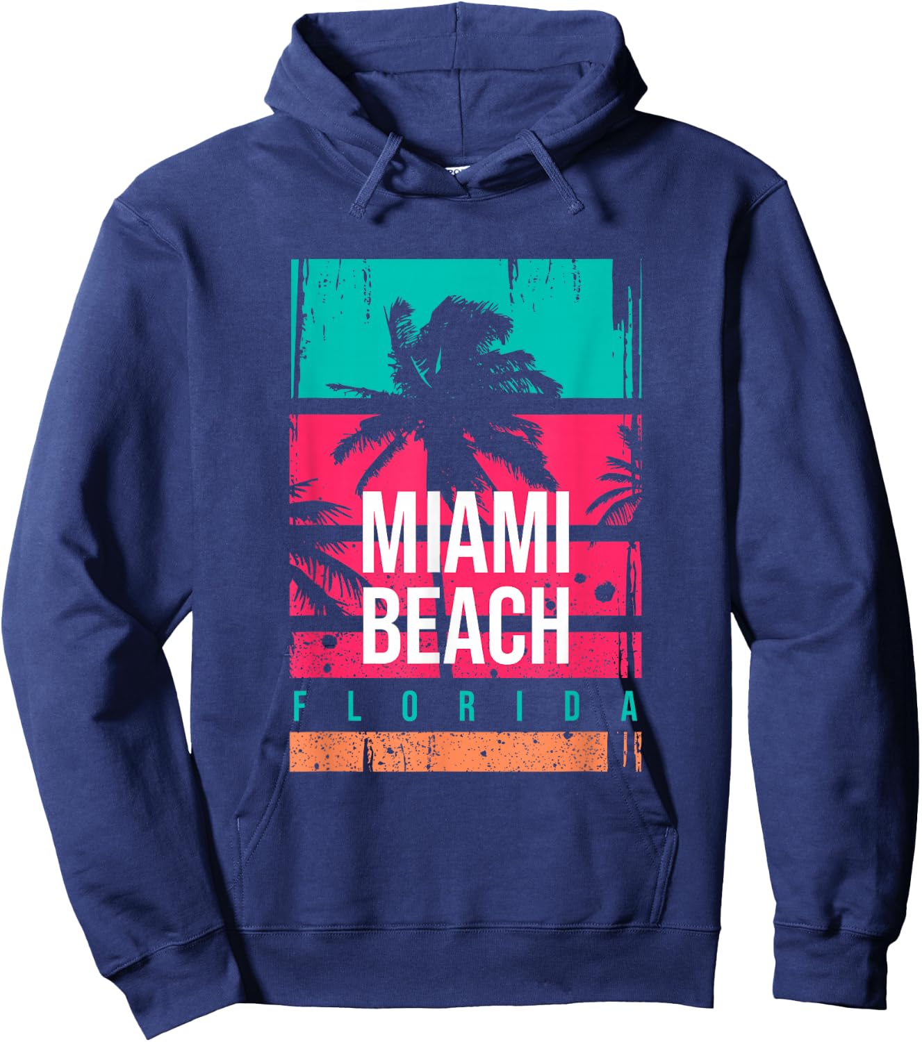 Miami Beach shirts, Miami Outfit Graphic Design Fashion Hoodie - Hoodie | Navy
