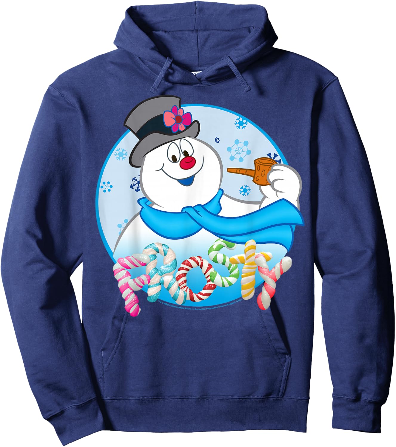 Frosty The Snowman Candy Letters Portrait Hoodie - Hoodie | Navy