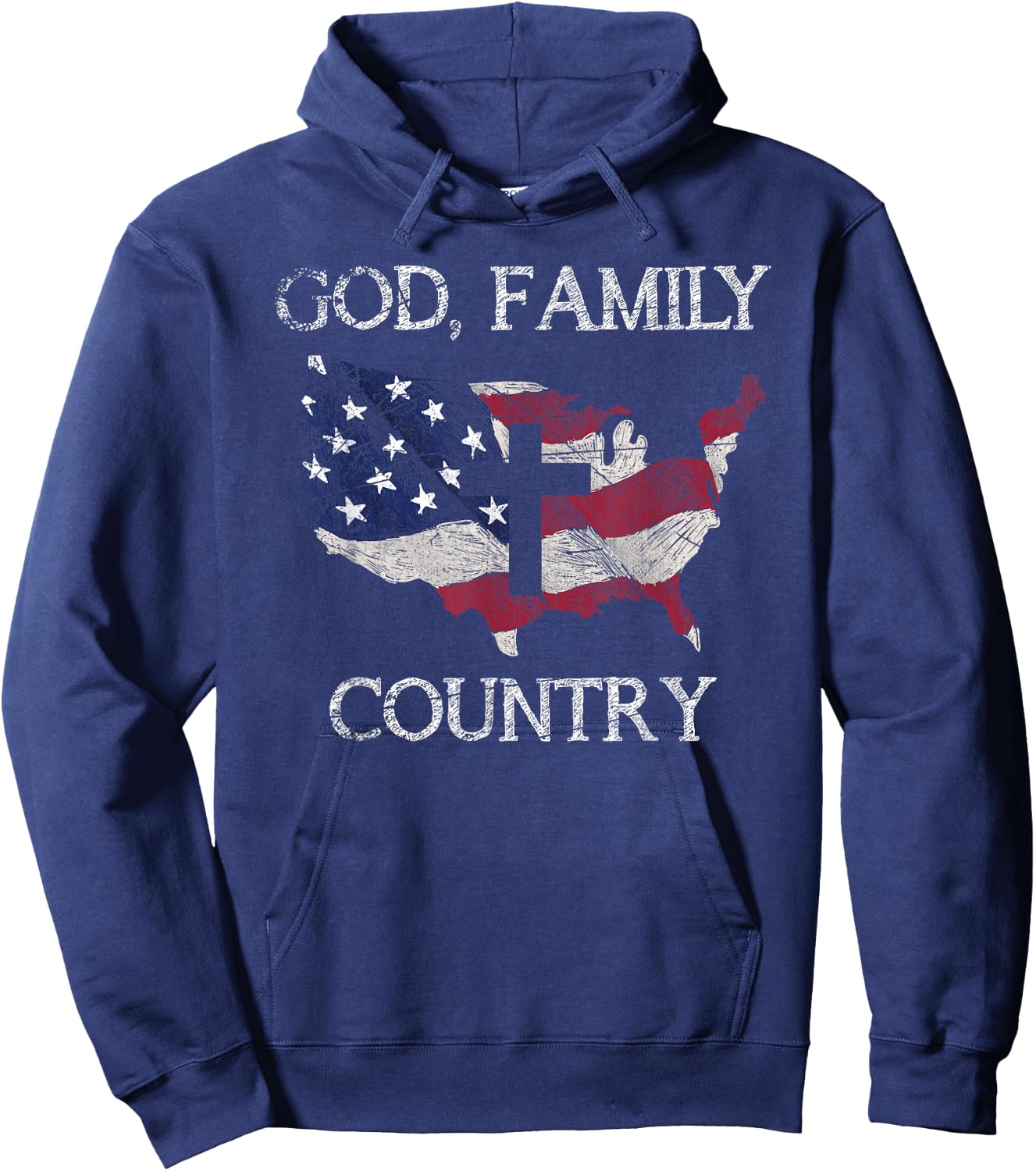 Prayer Christian Gifts & God Family Country Cross Christian Gift USA Prayer Hoodie - Hoodie | Navy