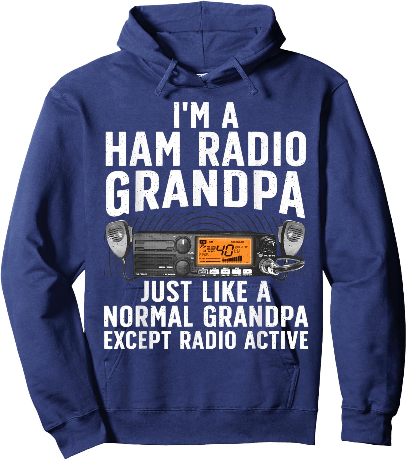 Funny Ham Radio Art For Grandpa Ham Operator Amateur Radio Hoodie - Hoodie | Navy